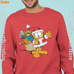 ripple junction garfield santa with gifts red sweatshirts for man