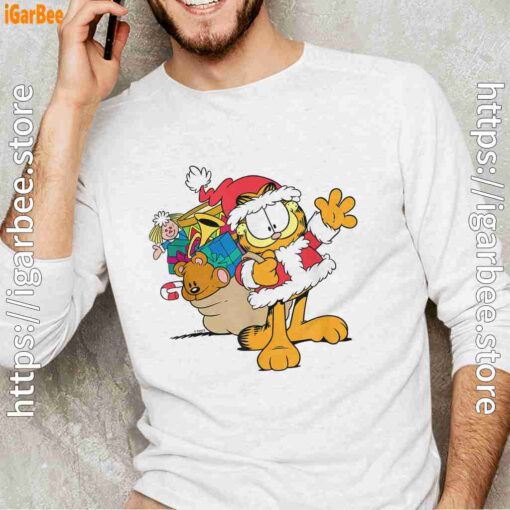 ripple junction garfield santa with gifts white long sleeve for male