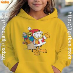 ripple junction garfield santa with gifts yellow hoodie for kid girl