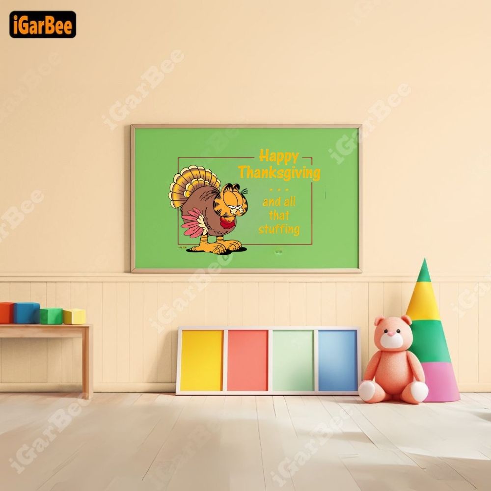 a cute green garfield canvas adds a fun and unique touch to your son's room green Garfield canvas, gifts for son