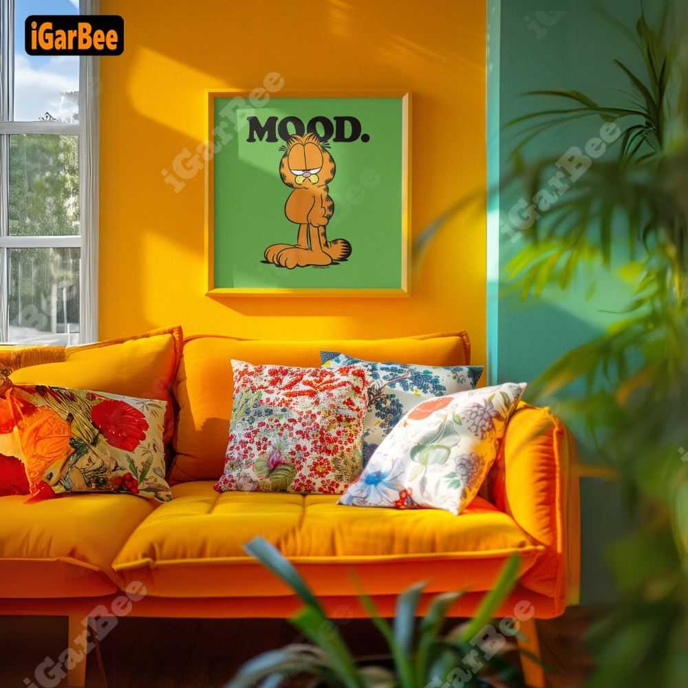 add a unique of character to mom space with a vibrant garfield canvas print Garfield canvas best gift for mom