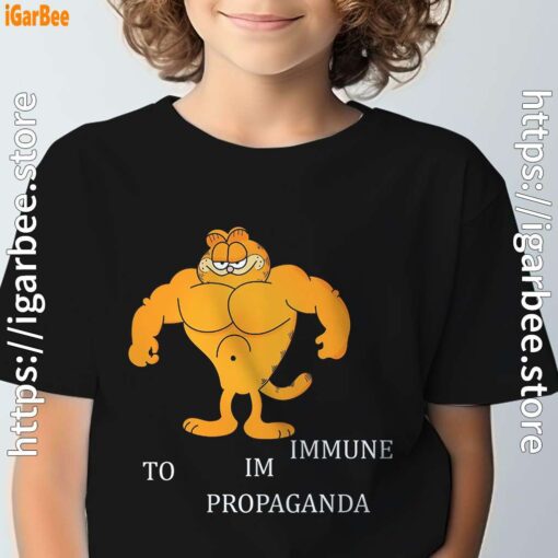 buff garfield cartoon graphic black t shirt for kids boy