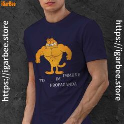 buff garfield cartoon graphic navy men shirt