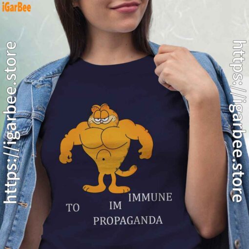 buff garfield cartoon graphic women navy shirts