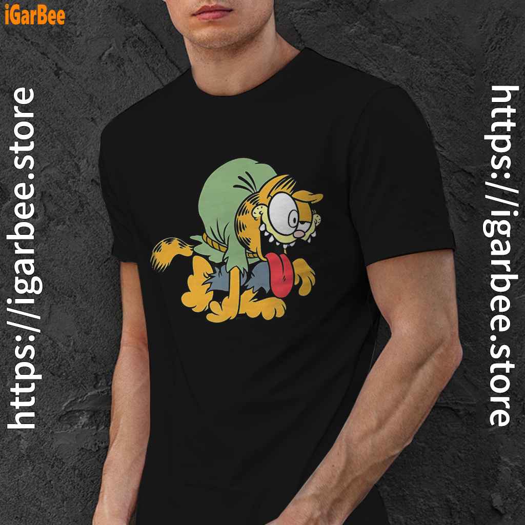 cartoon zombie garfield graphic black men shirt cartoon zombie garfield graphic black men shirt