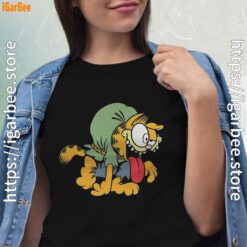 cartoon zombie garfield graphic women black shirt