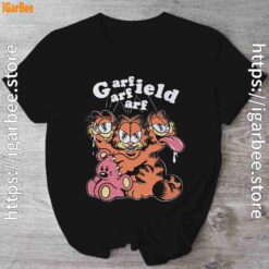 cat garfield zombie cartoon black shirt