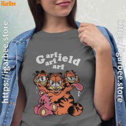 cat garfield zombie cartoon gray shirt for women