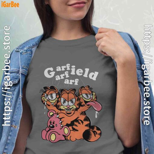 cat garfield zombie cartoon gray shirt for women