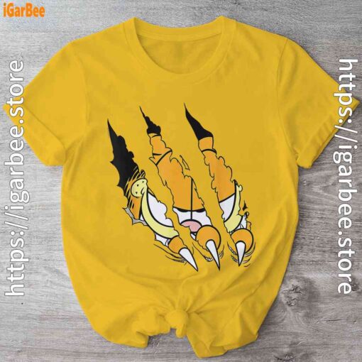 claws the garfield getting what want yellow shirt