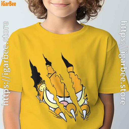 claws the garfield getting what want yellow t shirt for kid boy