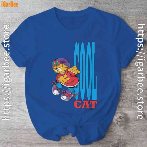 cool garfield cats nap hard and eat harder blue shirt