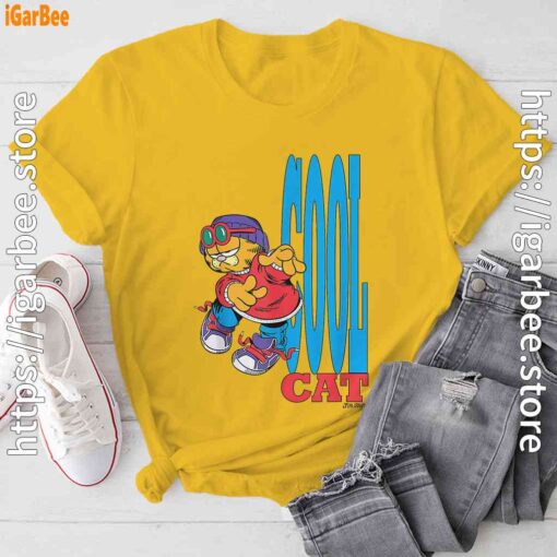 cool garfield cats nap hard and eat harder yellow tee shirt