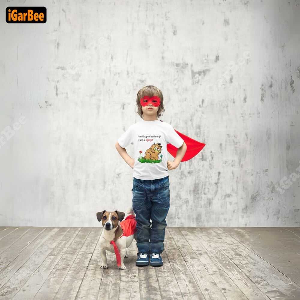 cotton kids garfield t shirt 10 white Garfield youth tee