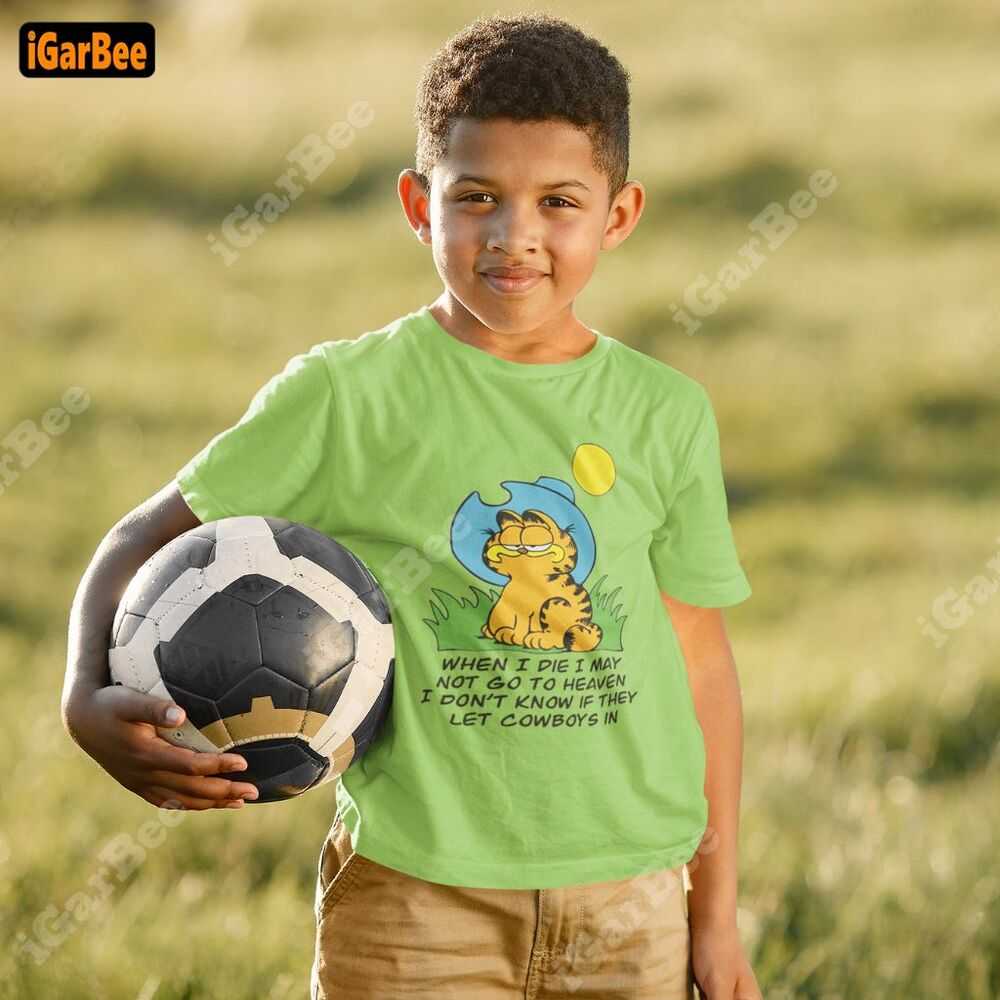cotton kids garfield t shirt 17 boy's green Garfield tee shirt