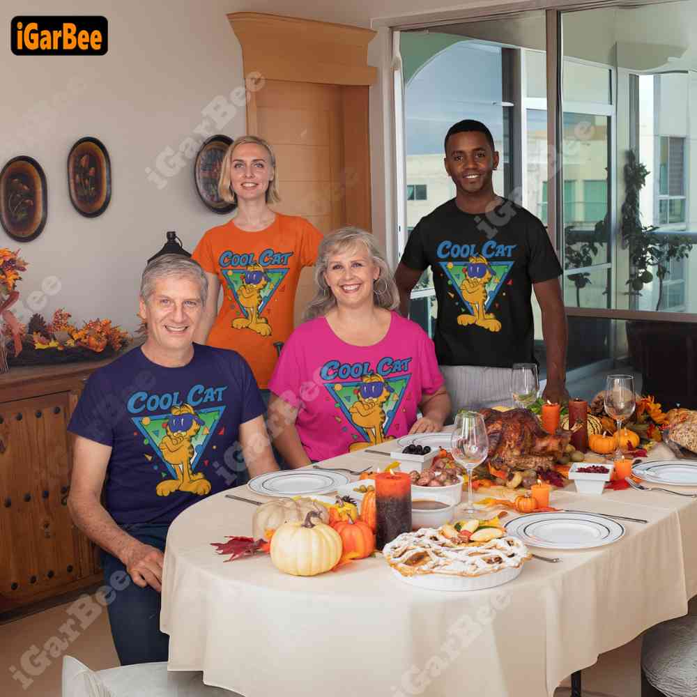 everyone surprised dad with a garfield t shirt from igarbee gift for dad with Garfield family t shirt