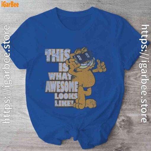 garfield awesome i’ve redefined the word blue shirt