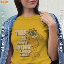 garfield awesome i’ve redefined the word women yellow shirt
