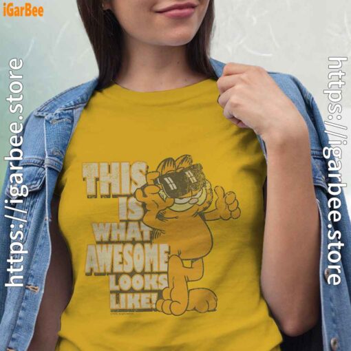 garfield awesome i’ve redefined the word women yellow shirt