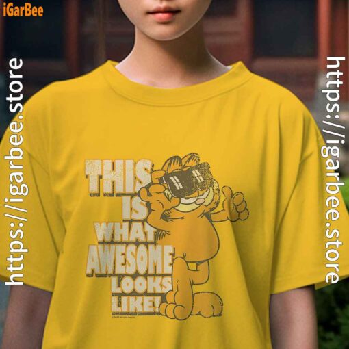 garfield awesome i’ve redefined the word yellow kids girl t shirts