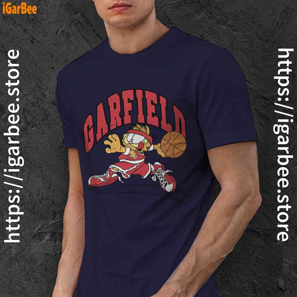 garfield basketball action navy men shirt garfield basketball action navy men shirt
