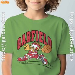 garfield basketball action tee green for youth boy
