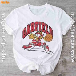 garfield basketball action white t shirt