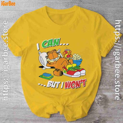 garfield can but wont yellow shirt