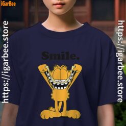 garfield classic smile here to be awesome kids girl navy t shirt