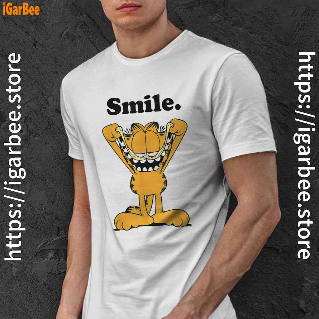 garfield classic smile here to be awesome men shirt white garfield classic smile here to be awesome men shirt white