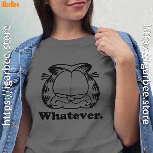 garfield classic whatever face gray shirt for women