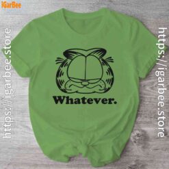 garfield classic whatever face green shirt