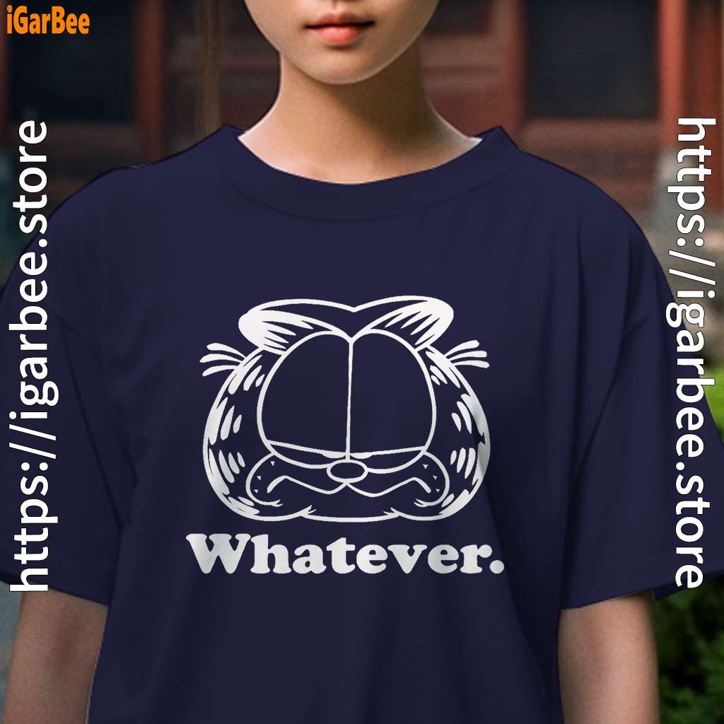 garfield classic whatever face kids girl navy t shirt garfield classic whatever face kids girl navy t shirt