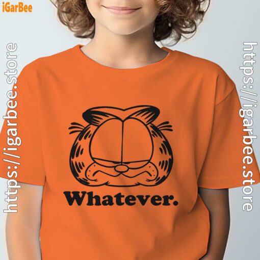 garfield classic whatever face orange tee kids boy