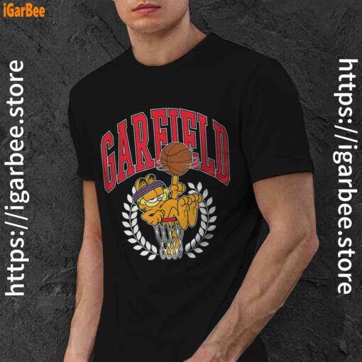 garfield collegiate basketball hoop black men shirt