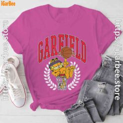 garfield collegiate basketball hoop pink tee shirt