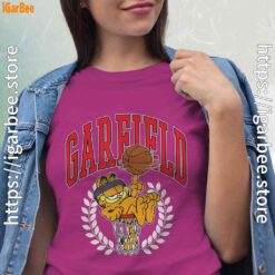 garfield collegiate basketball hoop pink women shirt