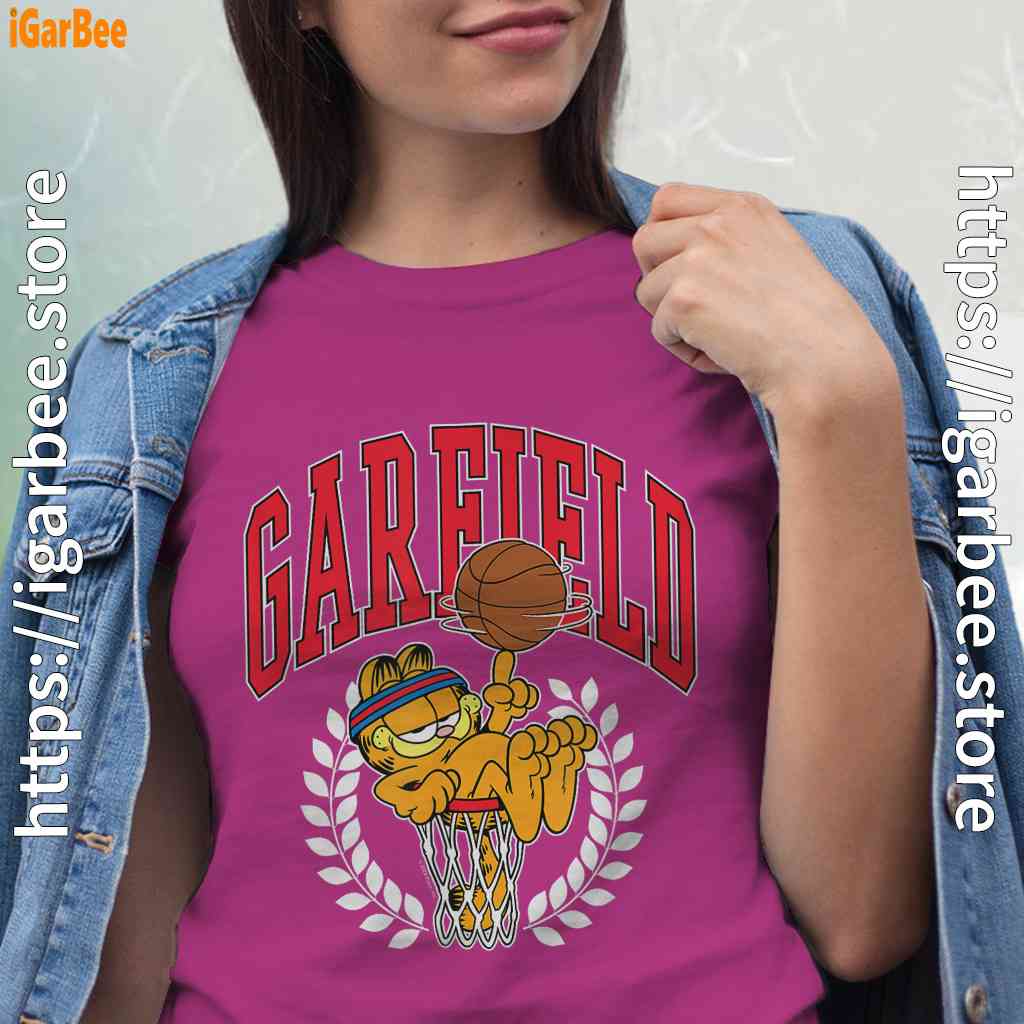 garfield collegiate basketball hoop pink women shirt garfield collegiate basketball hoop pink women shirt