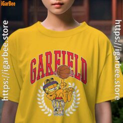 garfield collegiate basketball hoop yellow kids girl t shirts