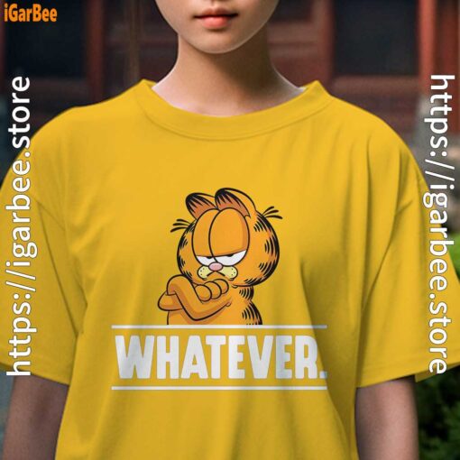 garfield daily mood whatever yellow kids girl t shirts