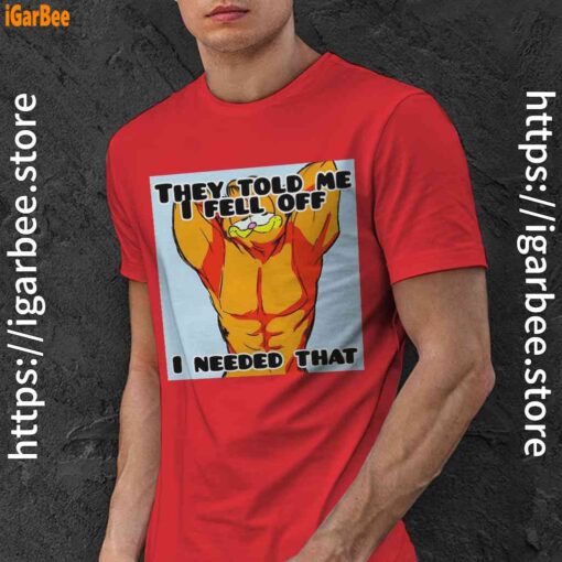 garfield dribbling fun cartoon red men shirt