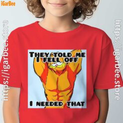 garfield dribbling fun cartoon red t shirt for youth boy