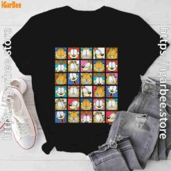 garfield expressions collage black tee shirt