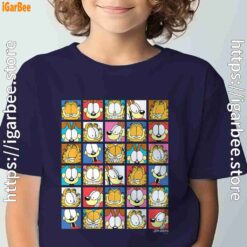 garfield expressions collage navy boy's t shirt