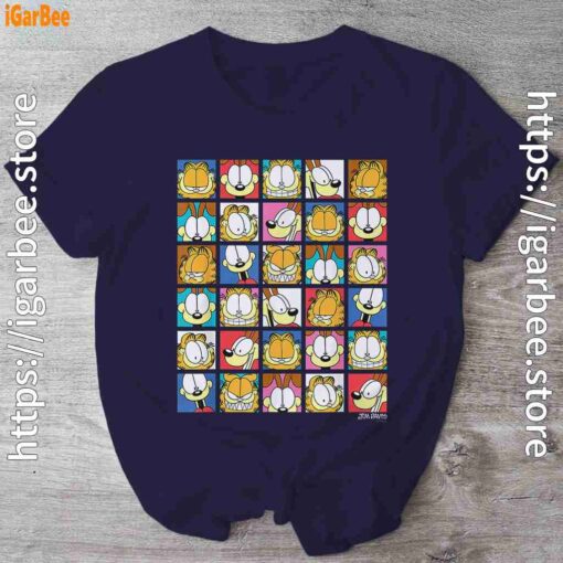 garfield expressions collage navy shirt