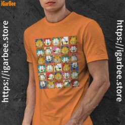 garfield expressions collage orange men shirt