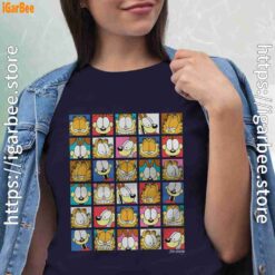 garfield expressions collage women navy shirts