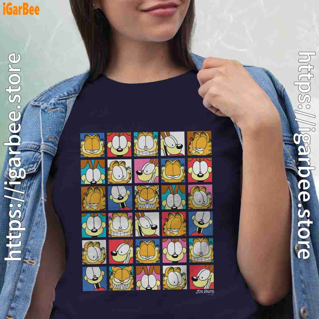 garfield expressions collage women navy shirts garfield expressions collage women navy shirts
