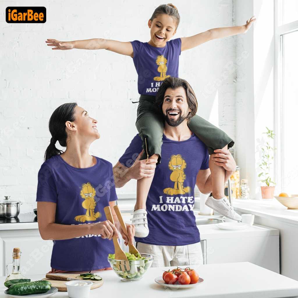 garfield family t shirt 10 They wear blue Garfield I Hate Mondays t-shirts and cook together on Monday mornings.
