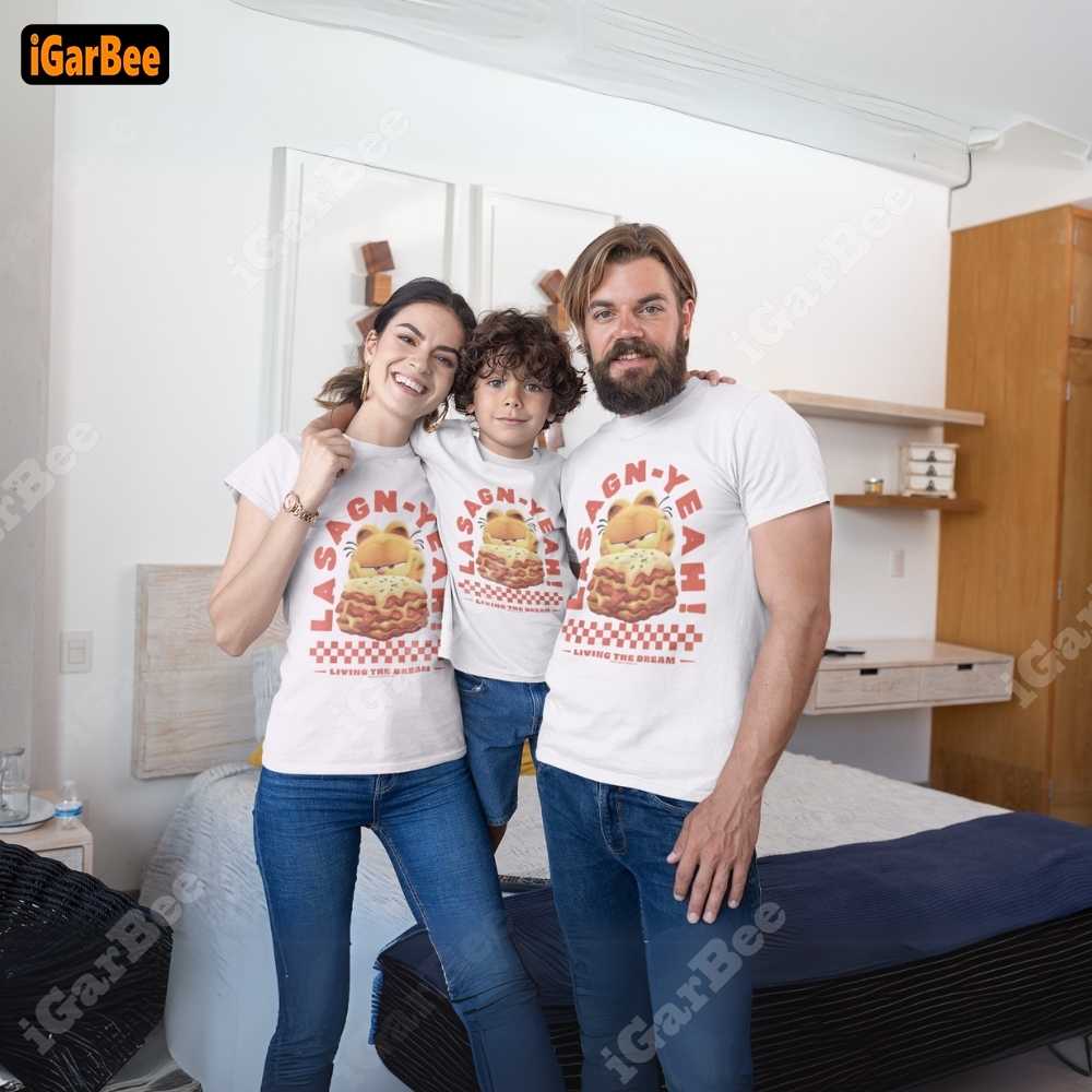 garfield family t shirt 2 Their family is so happy in Garfield Lasagna Shirt.